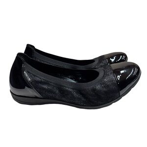 Mephisto Elettra Shoe Black Patent Leather Comfort Ballet Flats Womens 87.5